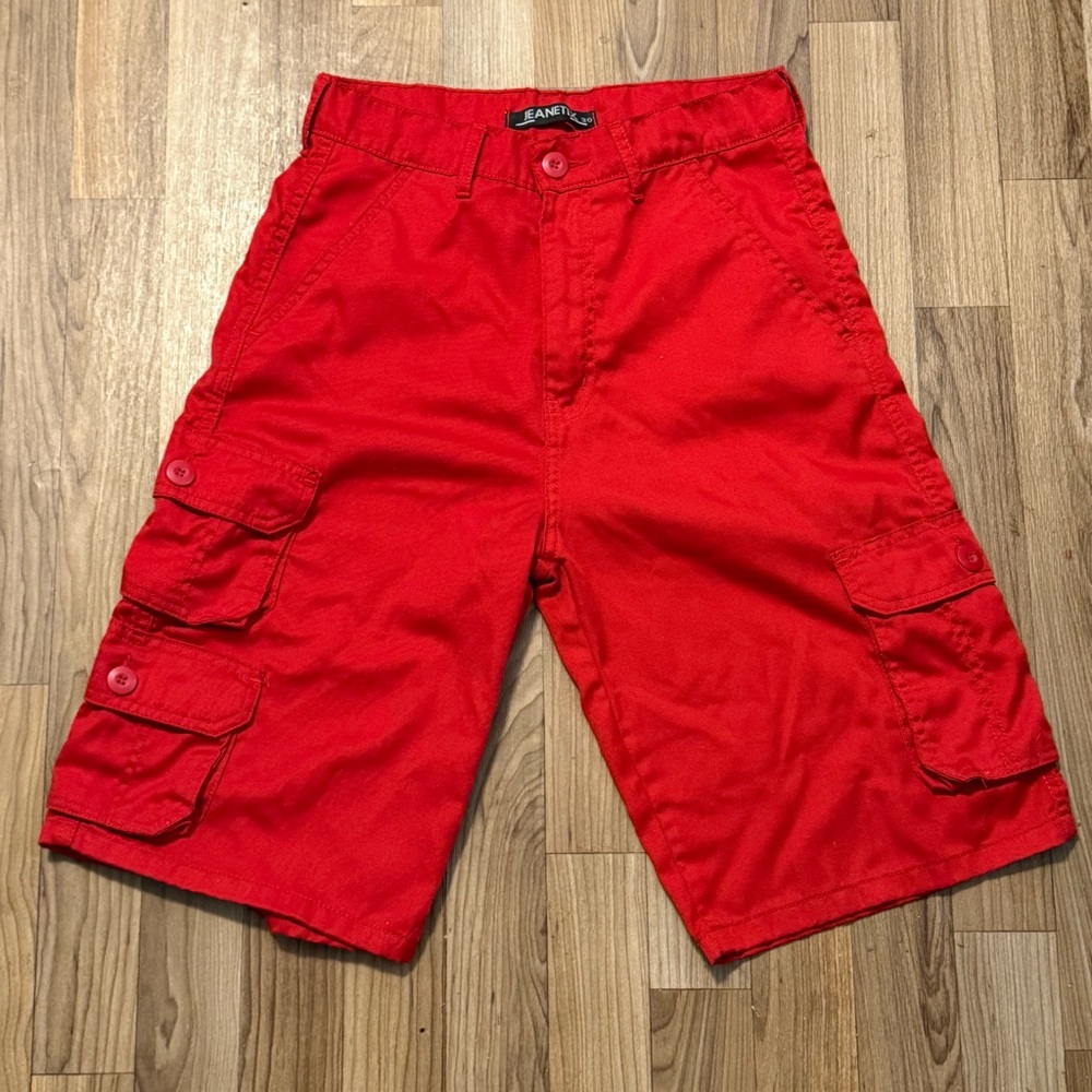 JEANETIX Red Cargo Shorts Size 30
